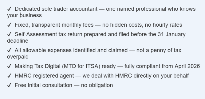 Accountants for Sole Traders in London