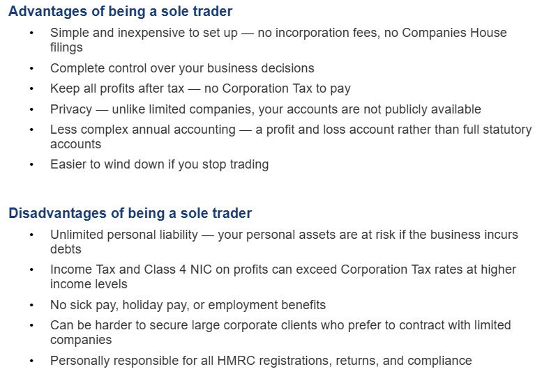 Accountants for Sole Traders in London