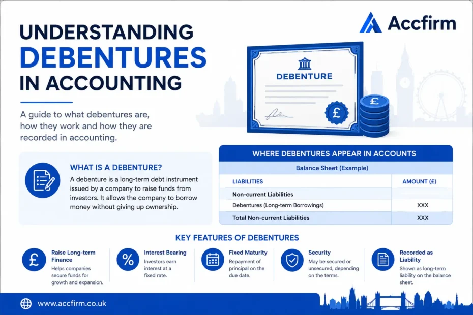 Debentures Meaning in Accounting